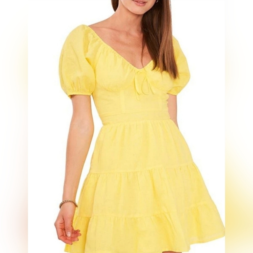 Chelsea and Violet NWT Yellow Linen Mini-Dress size L‎